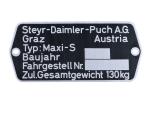 Typenschild Puch Maxi S
